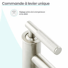 Avallon monotrou, monocommande Sleek, mitigeur de lavabo – finition nickel brossé