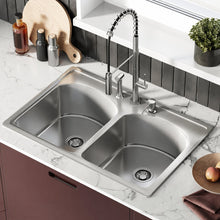 Ouvert 83,8 × 55,9 cm acier inoxydable, Dual Basin, Top-Mount évier de cuisine