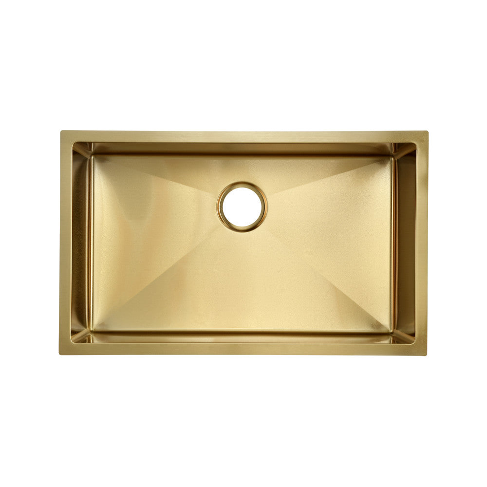 Rivage 76,2 × 45,7 cm acier inoxydable, simple Basin, Undermount évier de cuisine, or