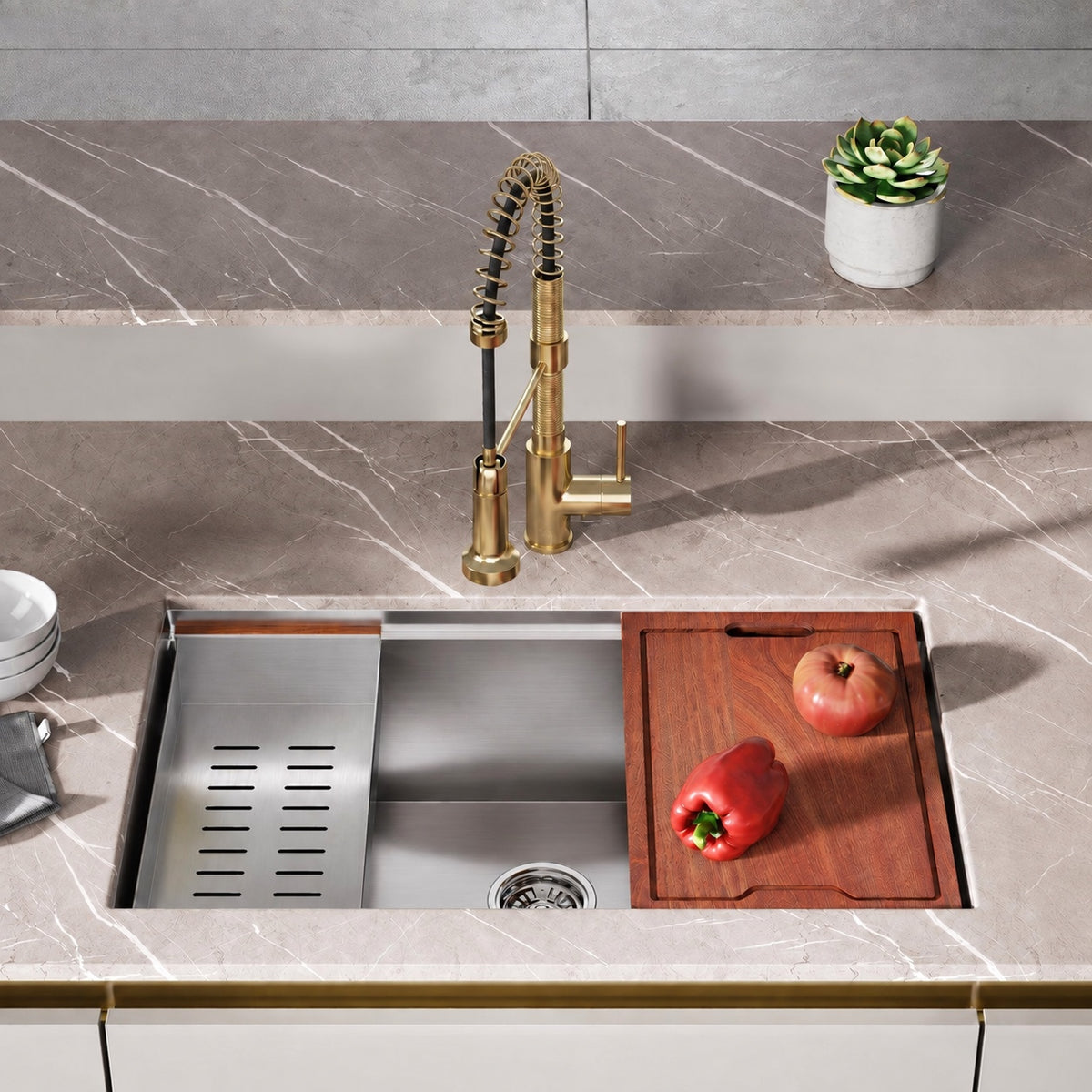 Rivage 81,3 × 48,3 cm simple Basin Undermount Kitchen Workstation vasque