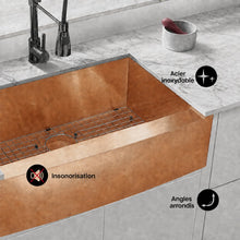 Rivage 76,2 × 53,3 cm acier inoxydable, simple Basin, Farmhouse évier de cuisine avec Apron – finition Rose or
