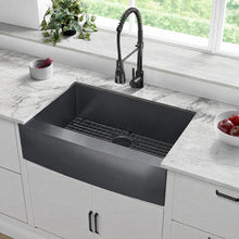 Rivage 76,2 × 53,3 cm acier inoxydable, simple Basin, Farmhouse évier de cuisine avec Apron – finition noir