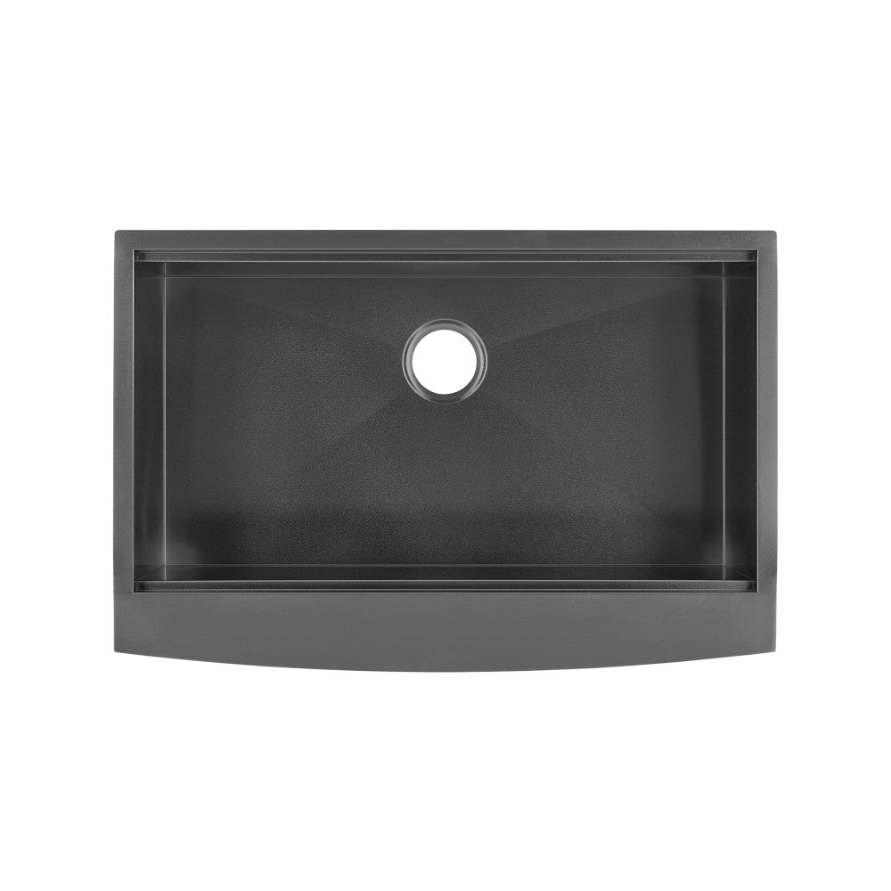 Tourner 83,8 × 55,9 cm acier inoxydable, simple Basin, Farmhouse Kitchen Workstation vasque avec Apron – finition noir