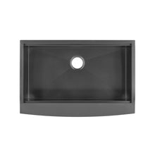 Tourner 83,8 × 55,9 cm acier inoxydable, simple Basin, Farmhouse Kitchen Workstation vasque avec Apron – finition noir