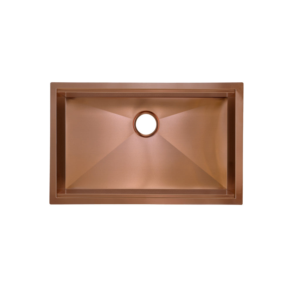 Tourner 76,2 × 48,3 cm acier inoxydable, simple Basin, Undermount Kitchen Workstation vasque – finition Rose or