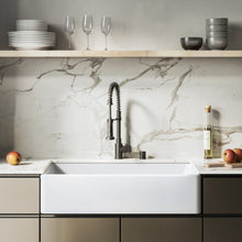 Elegance 91,4 cm x 50,8 cm simple Basin Fireclay Farmhouse évier de cuisine – finition blanc brillant avec acier inoxydable Grid