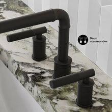 Avallon 20,3 cm. Widespread, Sleek Handle, mitigeur de lavabo – finition noir mat