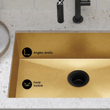 Tourner 68,6 × 48,3 cm acier inoxydable, simple Basin, Undermount évier de cuisine – finition or