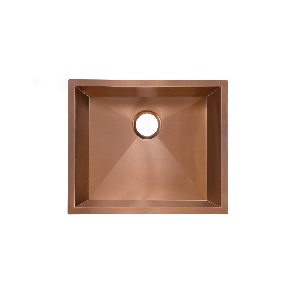 Tourner 53,3 × 45,7 cm acier inoxydable, simple Basin, Undermount évier de cuisine, Rose or