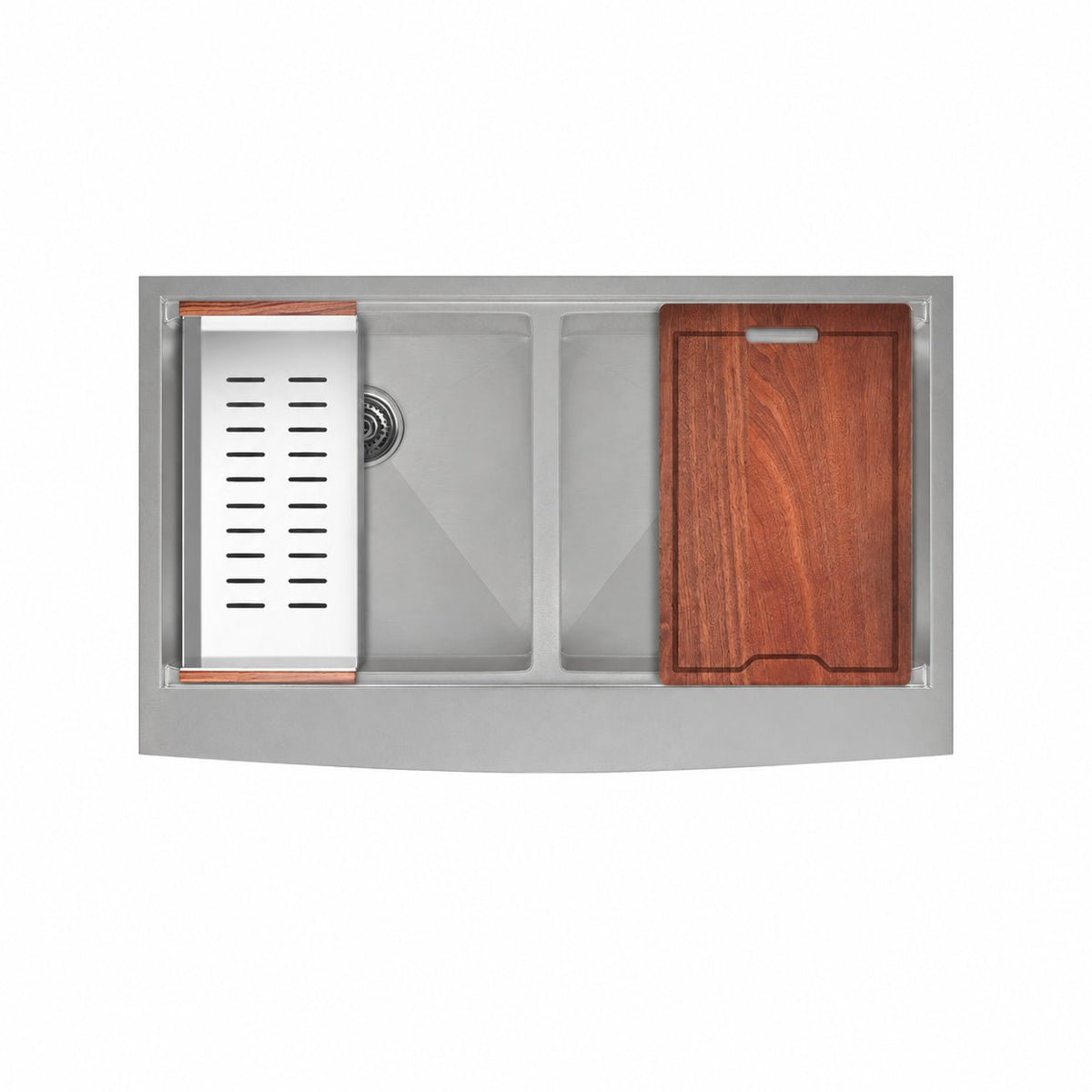 Rivage 91,4 × 55,9 cm Dual Basin Apron Kitchen Workstation vasque