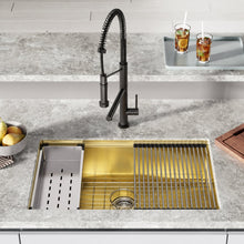 Tourner 81,3 cm 18 Gauge acier inoxydable Undermount évier de cuisine – finition or poli