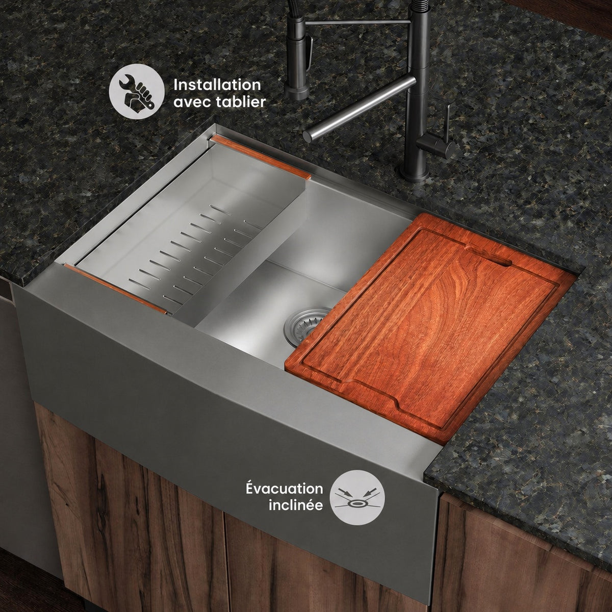 Rivage 76,2 × 55,9 cm simple Basin Apron Kitchen Workstation vasque