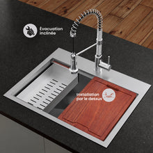 Ravi simple Basin 76,2 × 55,9 cm Topmount Kitchen Workstation vasque