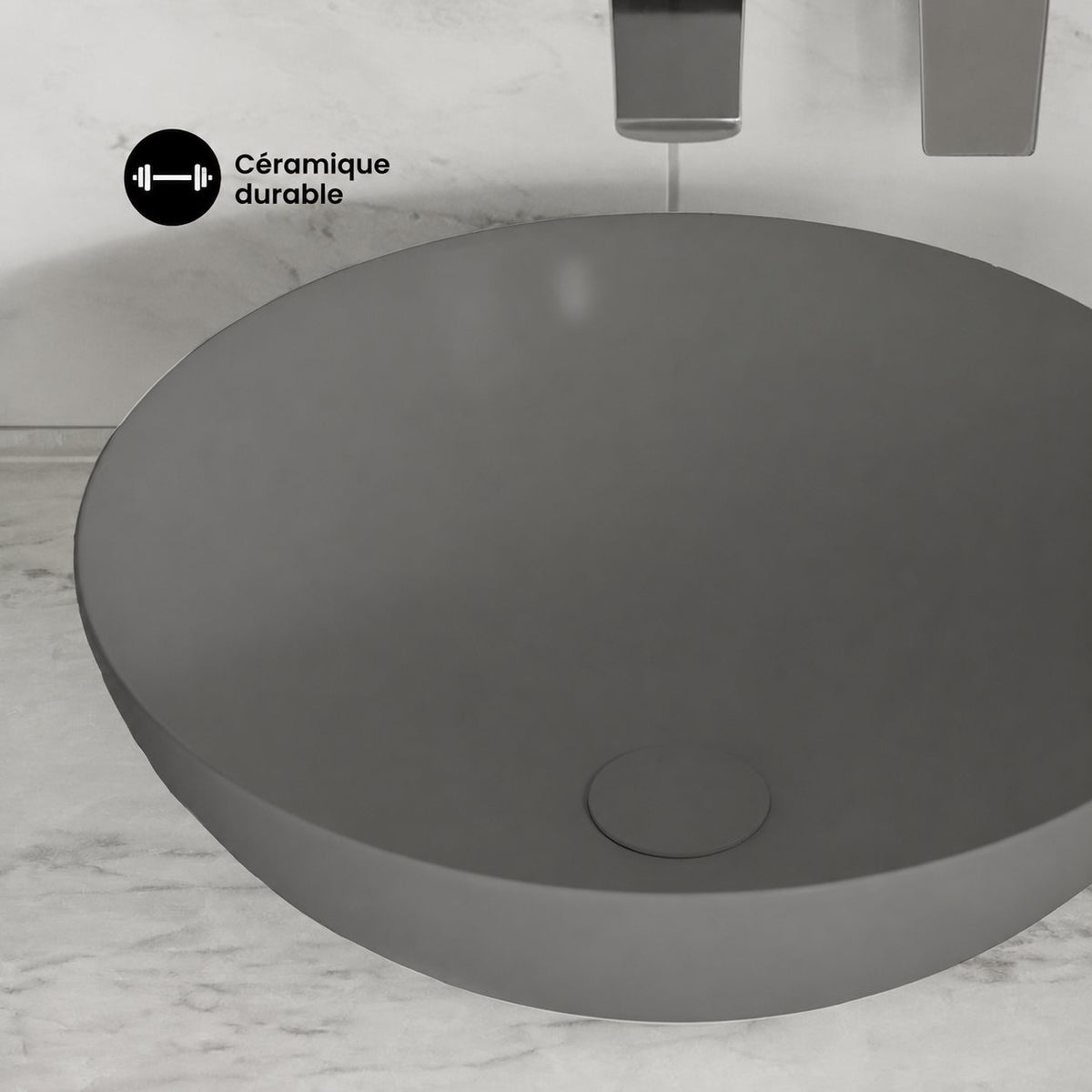 Classe 16 Color céramique vasque – finition gris mat