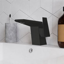Carre monotrou, monocommande, mitigeur de lavabo – finition noir mat