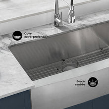 Rivage 91,4 × 53,3 cm acier inoxydable, simple Basin, Farmhouse évier de cuisine avec Apron