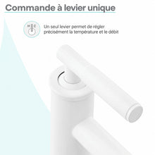 Avallon monotrou, monocommande Sleek, mitigeur de lavabo – finition blanc mat
