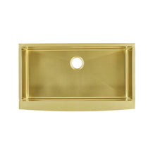 Rivage 91,4 × 53,3 cm acier inoxydable, simple Basin, Farmhouse évier de cuisine avec Apron – finition or