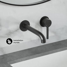 Ivy monocommande mural mitigeur de lavabo – finition noir mat