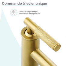 Avallon monotrou, monocommande Sleek, High Arc mitigeur de lavabo – finition or brossé