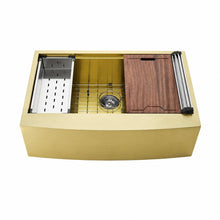Tourner 83,8 × 55,9 cm acier inoxydable, simple Basin, Farmhouse Kitchen Workstation vasque avec Apron – finition or