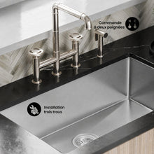 Avallon Pro Widespread mitigeur de cuisine avec Side Sprayer – finition nickel brossé