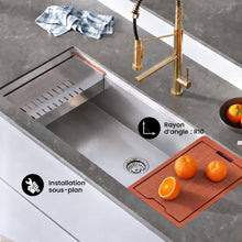 Rivage 114,3 × 48,3 cm simple Basin Undermount Kitchen Workstation vasque