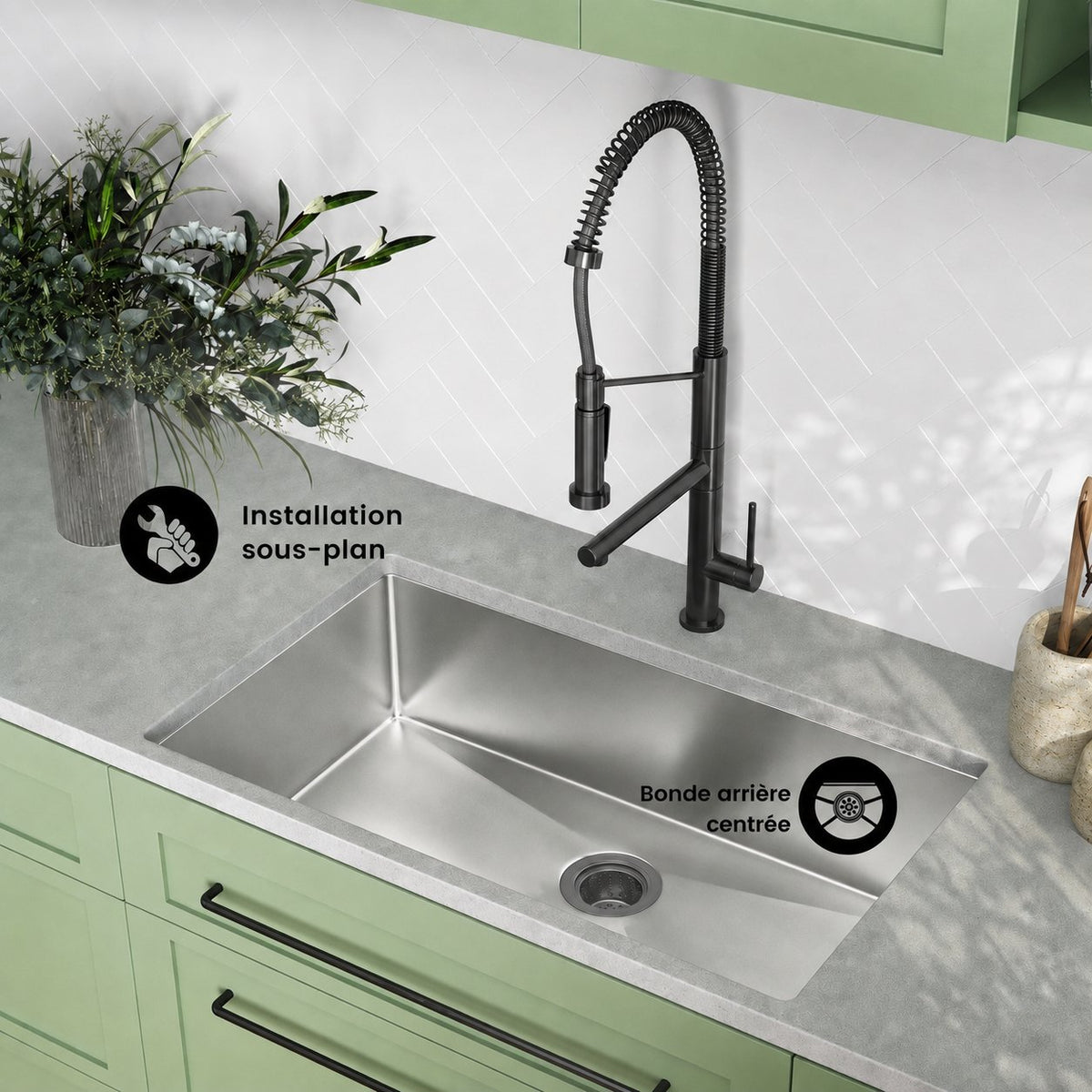 Rivage 81,3 × 48,3 cm acier inoxydable, simple Basin, Undermount évier de cuisine