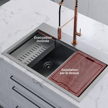Ravi Dual Basin 83,8 × 55,9 cm Topmount Kitchen Workstation vasque