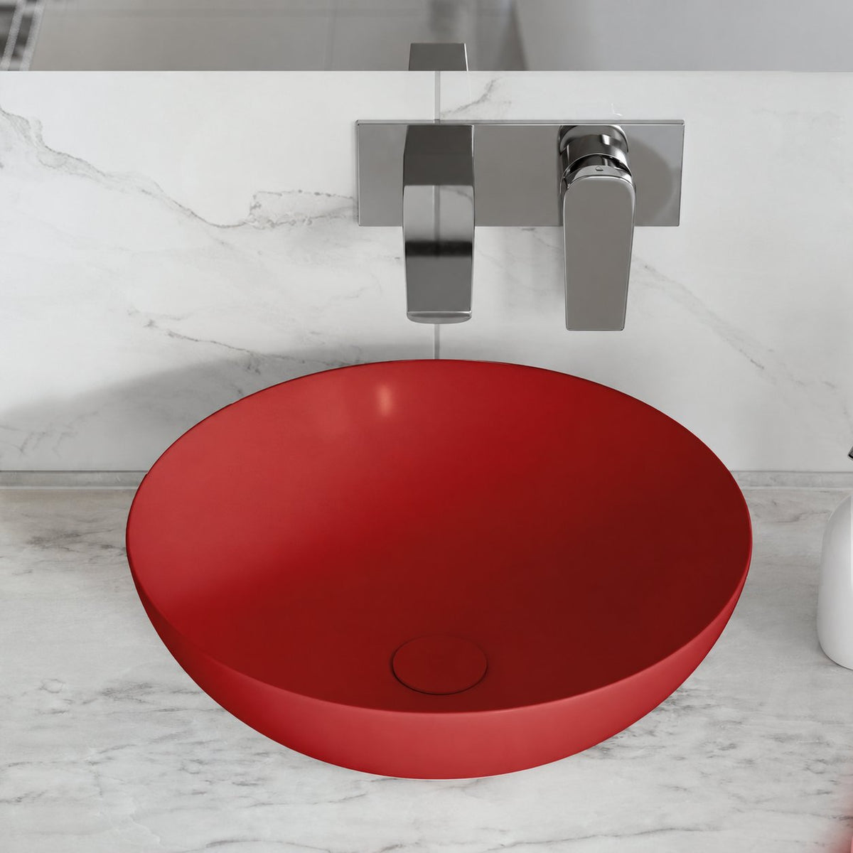Classe 16 céramique vasque – finition rouge mat