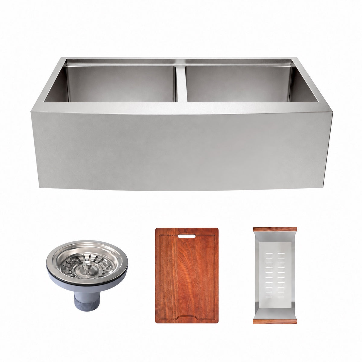 Rivage 91,4 × 55,9 cm Dual Basin Apron Kitchen Workstation vasque