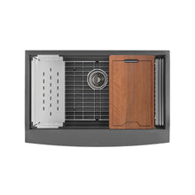 Tourner 83,8 × 55,9 cm acier inoxydable, simple Basin, Farmhouse Kitchen Workstation vasque avec Apron – finition noir