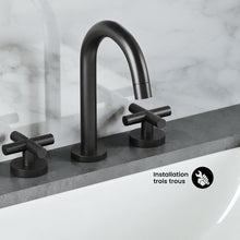 Ivy Courte 20,3 cm. Widespread, Cross Handle, mitigeur de lavabo – finition noir mat