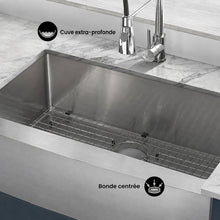 Rivage 83,8 × 53,3 cm acier inoxydable, simple Basin, Farmhouse évier de cuisine avec Apron