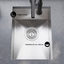 Tourner 35,6 × 45,7 cm acier inoxydable, simple Basin, Undermount évier de cuisine