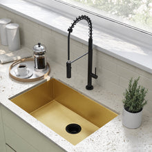 Tourner 68,6 × 48,3 cm acier inoxydable, simple Basin, Undermount évier de cuisine – finition or