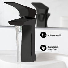 Monaco monotrou, monocommande, mitigeur de lavabo – finition noir mat