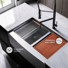Rivage 83,8 × 55,9 cm Dual Basin Apron Kitchen Workstation vasque
