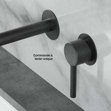Ivy monocommande mural mitigeur de lavabo – finition noir mat