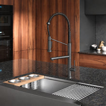 Nouvet Poignée unique, Pull-Down mitigeur de cuisine avec Pot Filler – finition Gunmetal gris