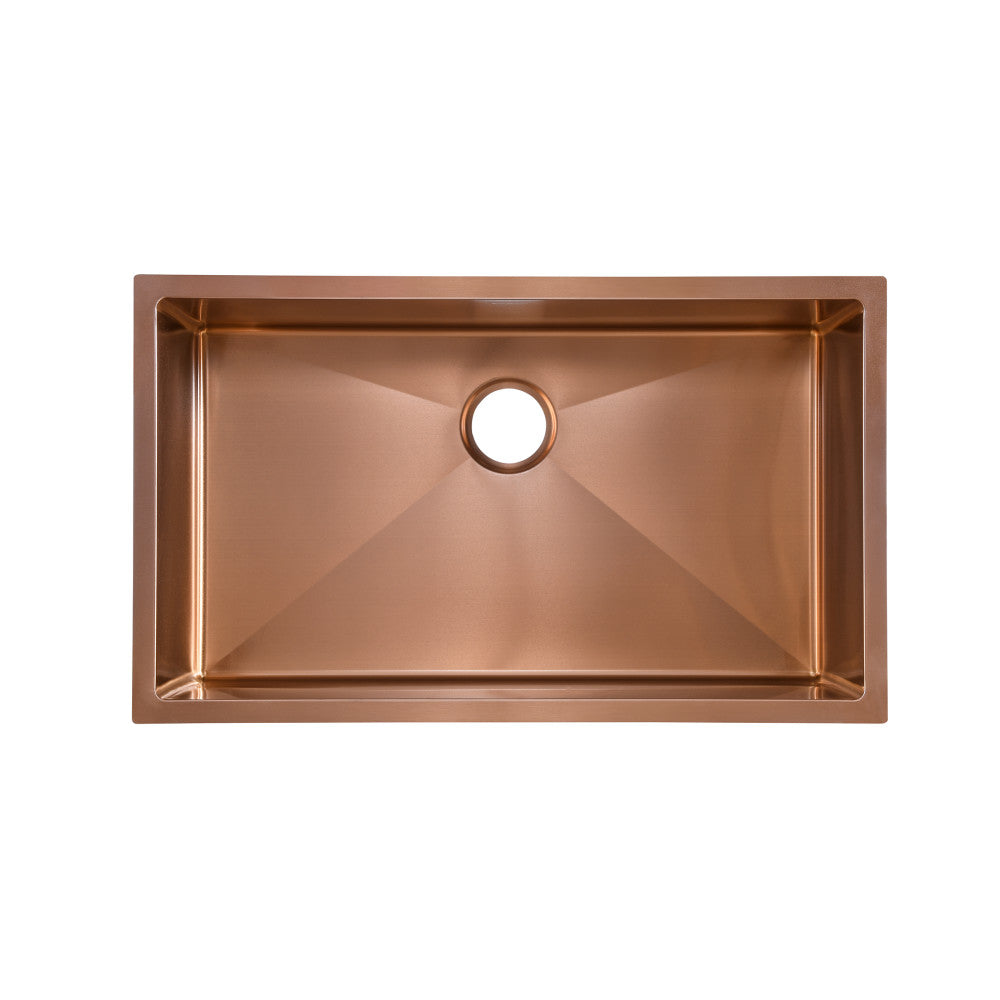 Rivage 81,3 × 48,3 cm acier inoxydable, simple Basin, Undermount évier de cuisine, Rose or