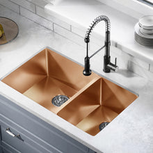 Rivage 83,8 × 50,8 cm acier inoxydable, Dual Basin, Undermount évier de cuisine – finition Rose or