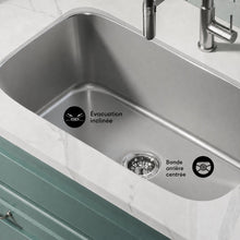 Toulouse 81,3 × 45,7 cm acier inoxydable, simple Basin, Under-Mount évier de cuisine