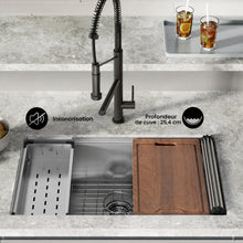 Tourner 81,3 cm 18 Gauge acier inoxydable Undermount évier de cuisine – finition noir mat