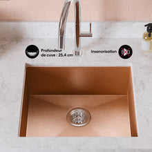 Tourner 53,3 × 45,7 cm acier inoxydable, simple Basin, Undermount évier de cuisine, Rose or