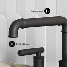 Avallon 20,3 cm. Widespread, Sleek Handle, mitigeur de lavabo – finition noir mat