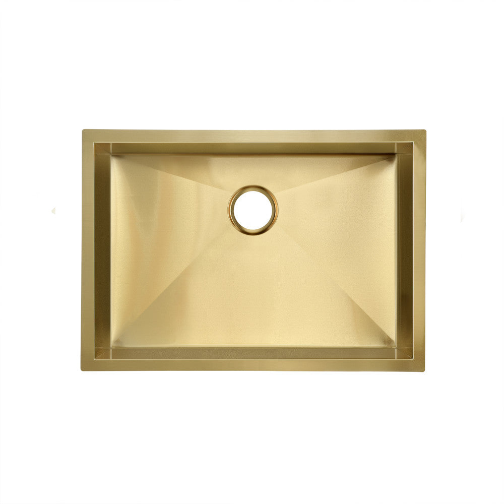 Tourner 68,6 × 48,3 cm acier inoxydable, simple Basin, Undermount évier de cuisine – finition or
