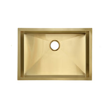 Tourner 68,6 × 48,3 cm acier inoxydable, simple Basin, Undermount évier de cuisine – finition or