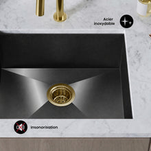 Tourner 53,3 × 45,7 cm acier inoxydable, simple Basin, Undermount évier de cuisine,noir