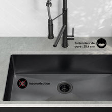 Rivage 81,3 × 48,3 cm acier inoxydable, simple Basin, Undermount évier de cuisine, noir